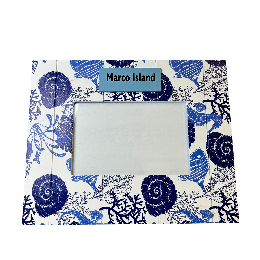 Picture Frame Design Color:blue Marco Island Frame Decor White/Blue Color 4*6 – alvinsisland.com