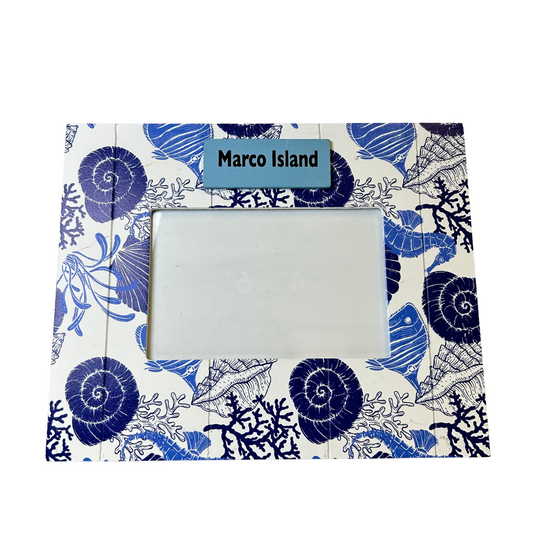 Marco Island Frame Decor White/Blue Color 4*6