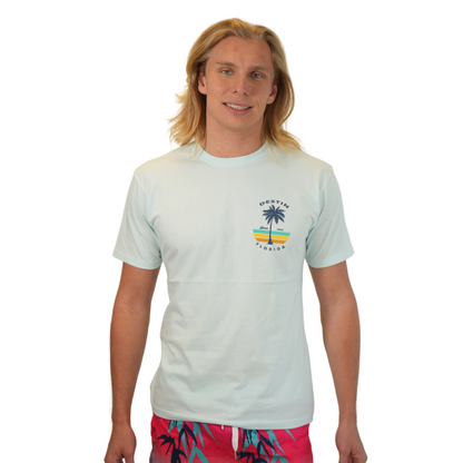 Destin Palm Tree/ Stripes Combed/Cotton Men T-Shirt Style Cc1000