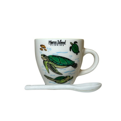 Marco Island Turtle Espresso Mug With Spoon