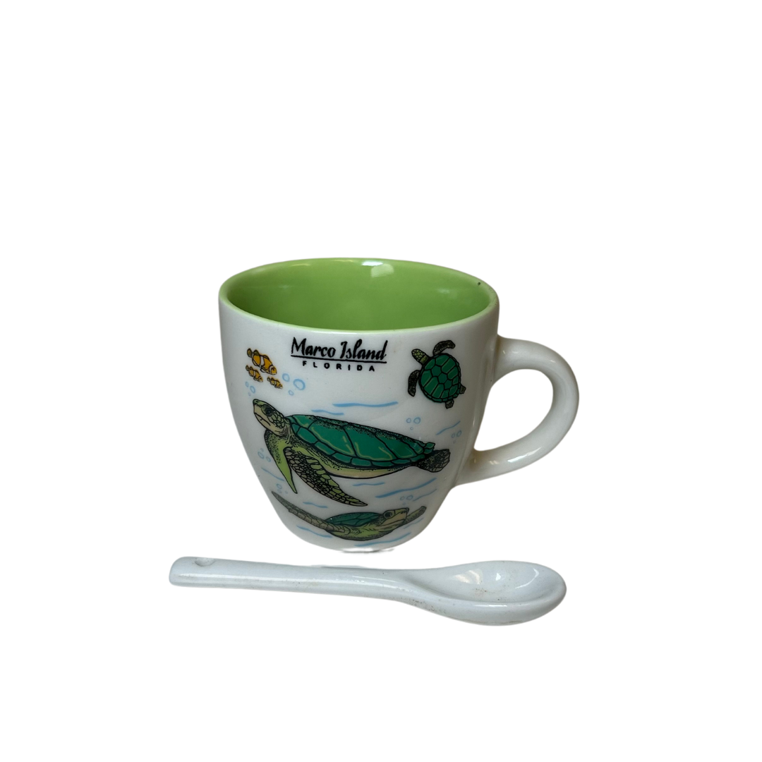 Marco Island Turtle Espresso Mug With Spoon