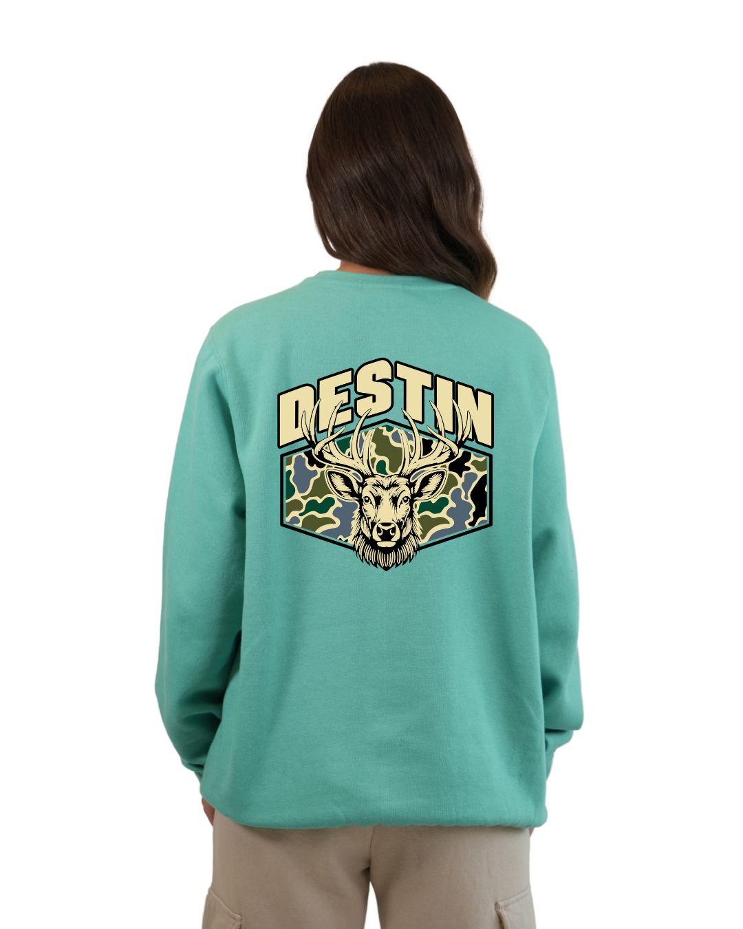 Destin Deer Women Crewneck – Camouflage Edition crewneck alvinsisland.com