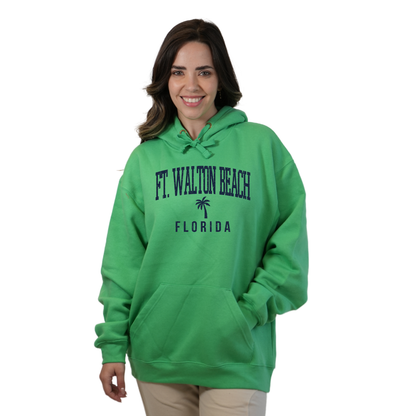 Ft. Walton Beach Pullover Hoodie Women with a City Name Blue design Style 252