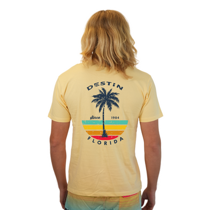 Destin Palm Tree/ Stripes Combed/Cotton Men T-Shirt Style Cc1000