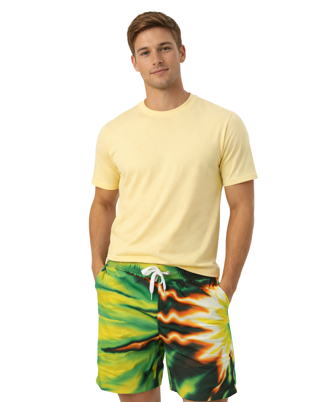 Mens Swim Trunks Green Brazil Style Sm-022 SHORT alvinsisland.com
