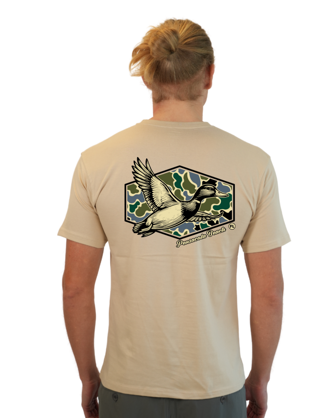 Pensacola Beach Duck Men T-Shirt Camouflage Edition