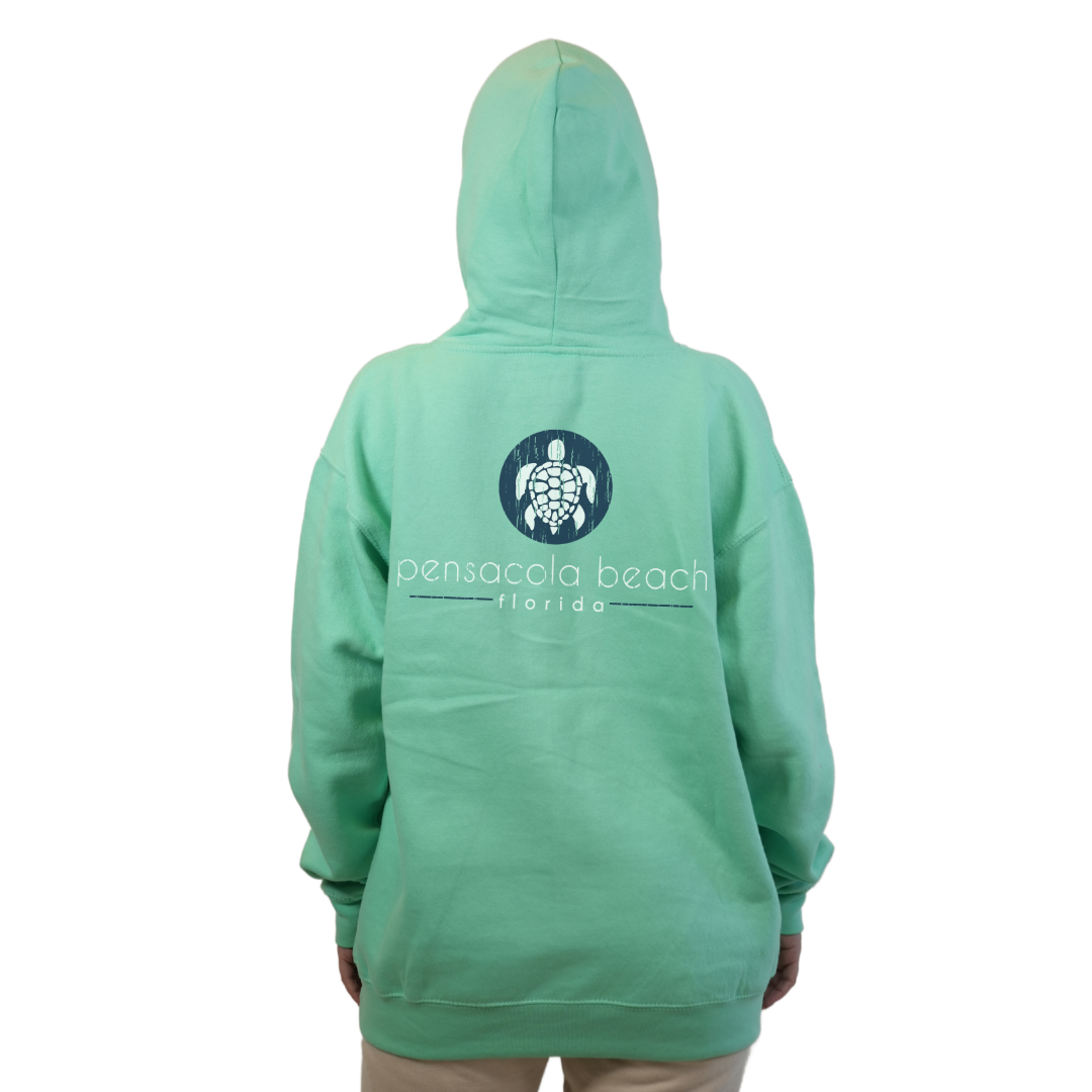 Pensacola Beach with front SeaTurtle's pocket design and back big SeaTurtle's Design Pullover Hoodie Women Style 252