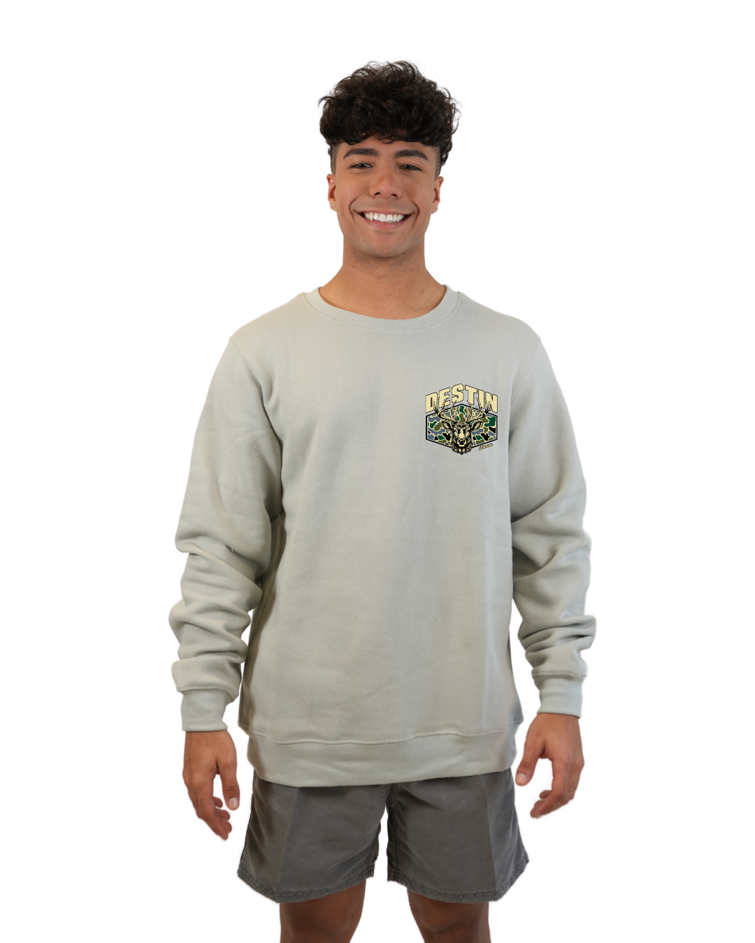 Destin Deer Crewneck – Camouflage Edition crewneck alvinsisland.com Silver S
