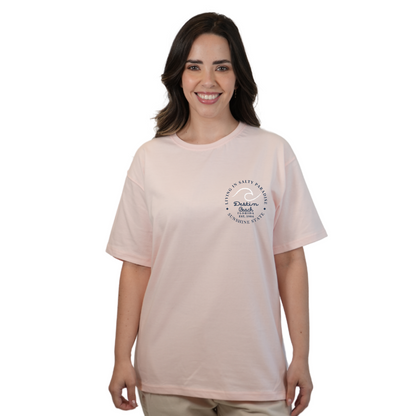 Destin Florida Combed Cotton Women T-Shirt with a Front Pocket Design and back "Living in Salty Paradise" Design Style CC1000