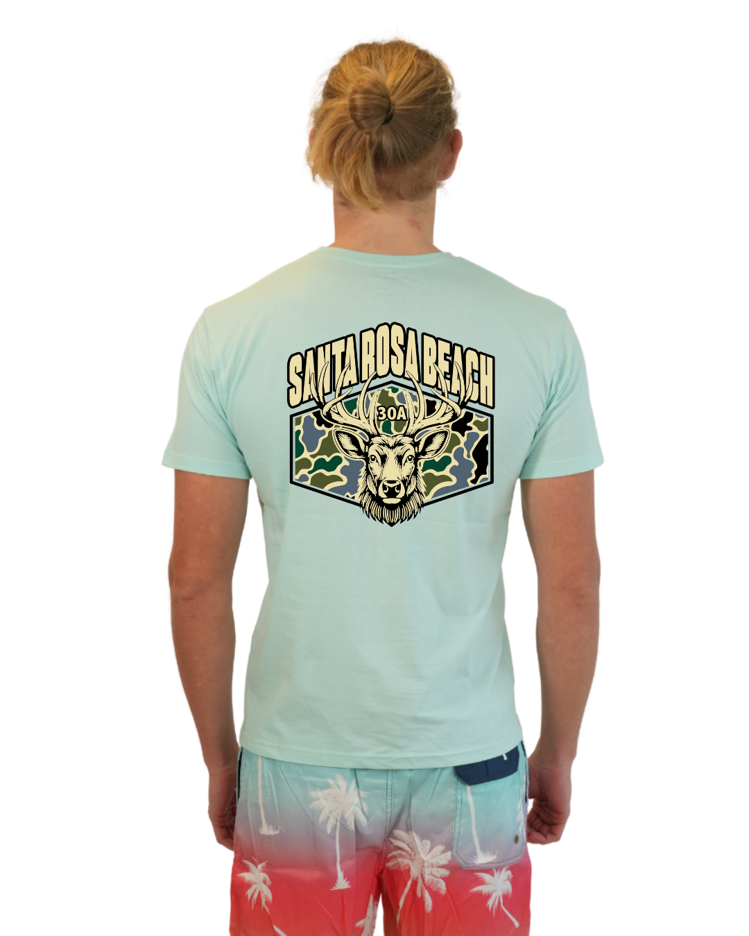 Santa Rosa Beach  Deer  Men T-Shirt – Camouflage Edition