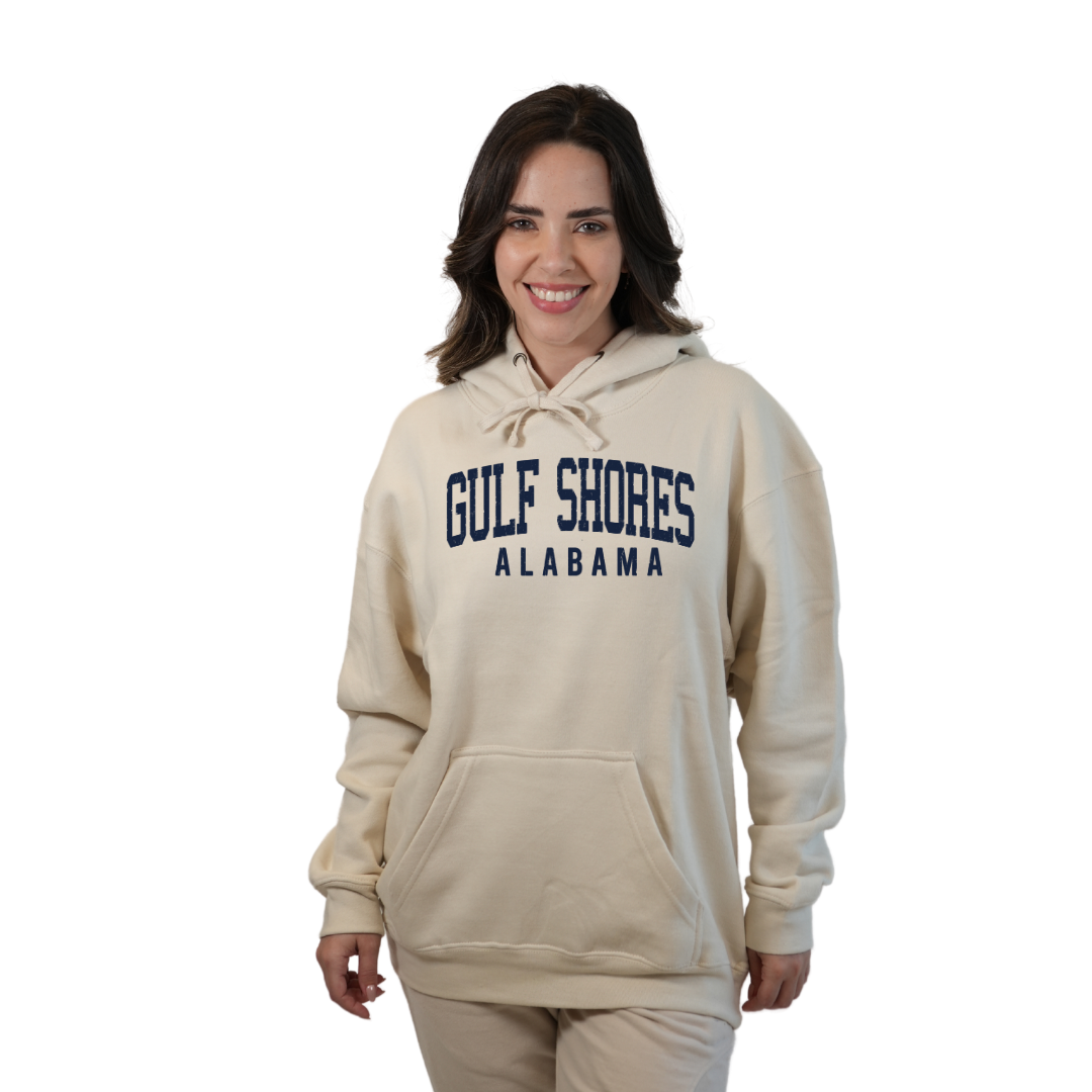 Gulf Shores Alabama Pullover Hoodie Women with Big Front Letters City Name Design Style 252