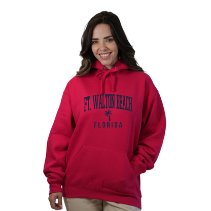 Ft. Walton Beach Pullover Hoodie Women with a City Name Blue design Style 252