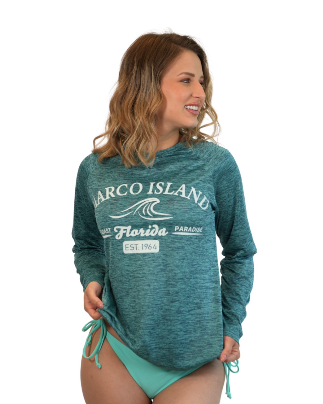 Marco Island, Fl Gulf Coast Paradise Ladies Long Sleeve Dry Fit 30upf Sun Protection Style 15750 LONG SLEEVE TEE alvinsisland.com