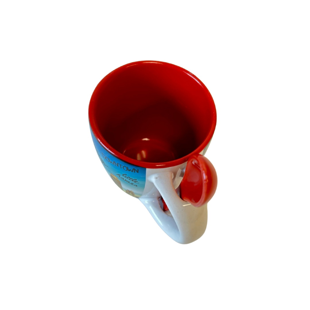 Miami Espresso Mug with Spoon, blue and red, 40oz.