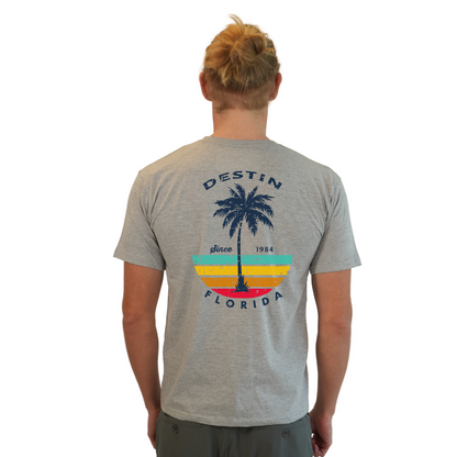 Destin Palm Tree/ Stripes Combed/Cotton Men T-Shirt Style Cc1000