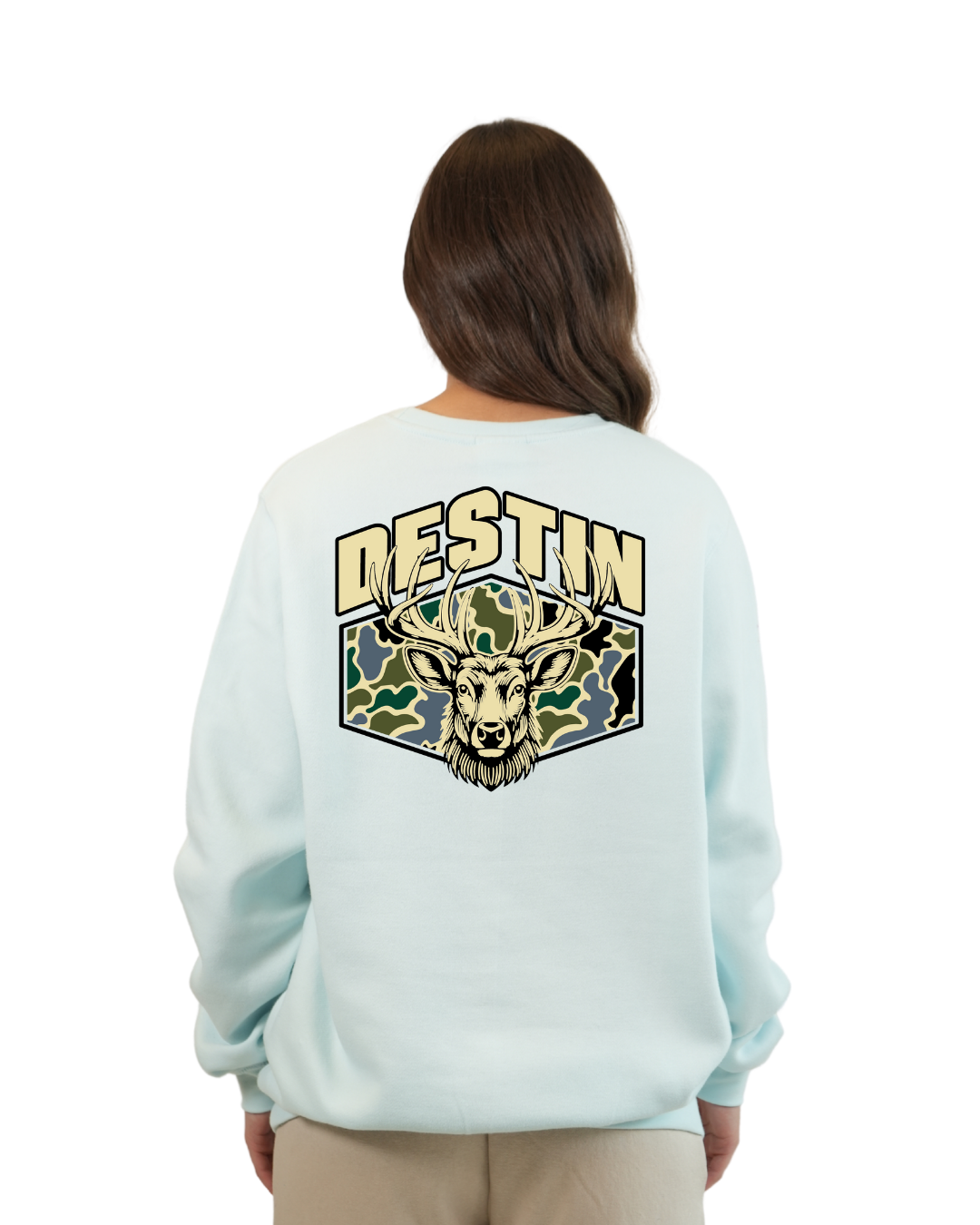 Destin Deer Women Crewneck – Camouflage Edition crewneck alvinsisland.com