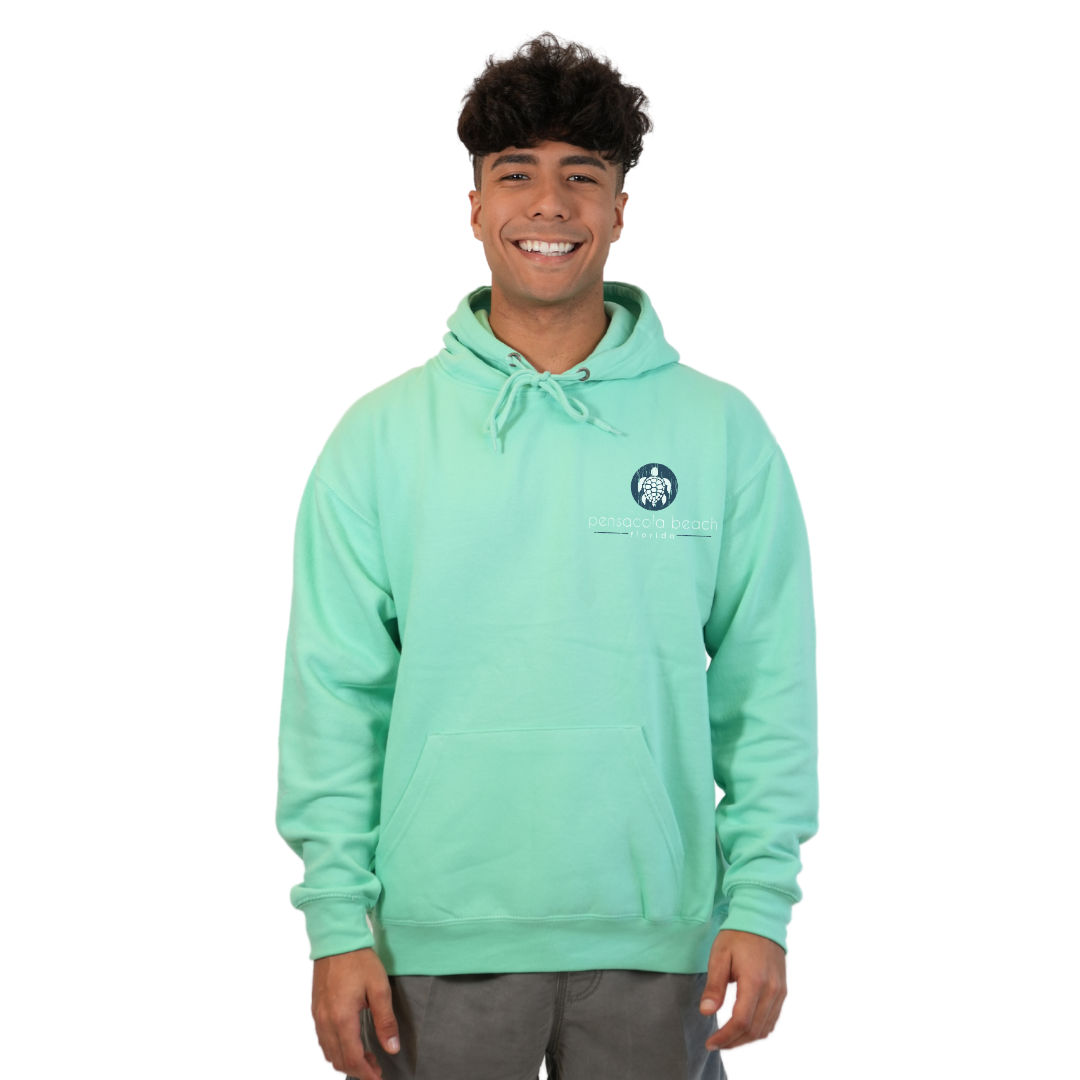 Pensacola Beach with front SeaTurtle's pocket design and back big SeaTurtle's Design Pullover Hoodie Men Style 252