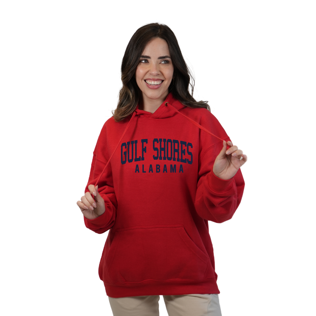 Gulf Shores Alabama Pullover Hoodie Women with Big Front Letters City Name Design Style 252