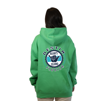 Destin Pullover Hoodie Women with Alvin's Island Hang Loose Front and Back Design Style 252