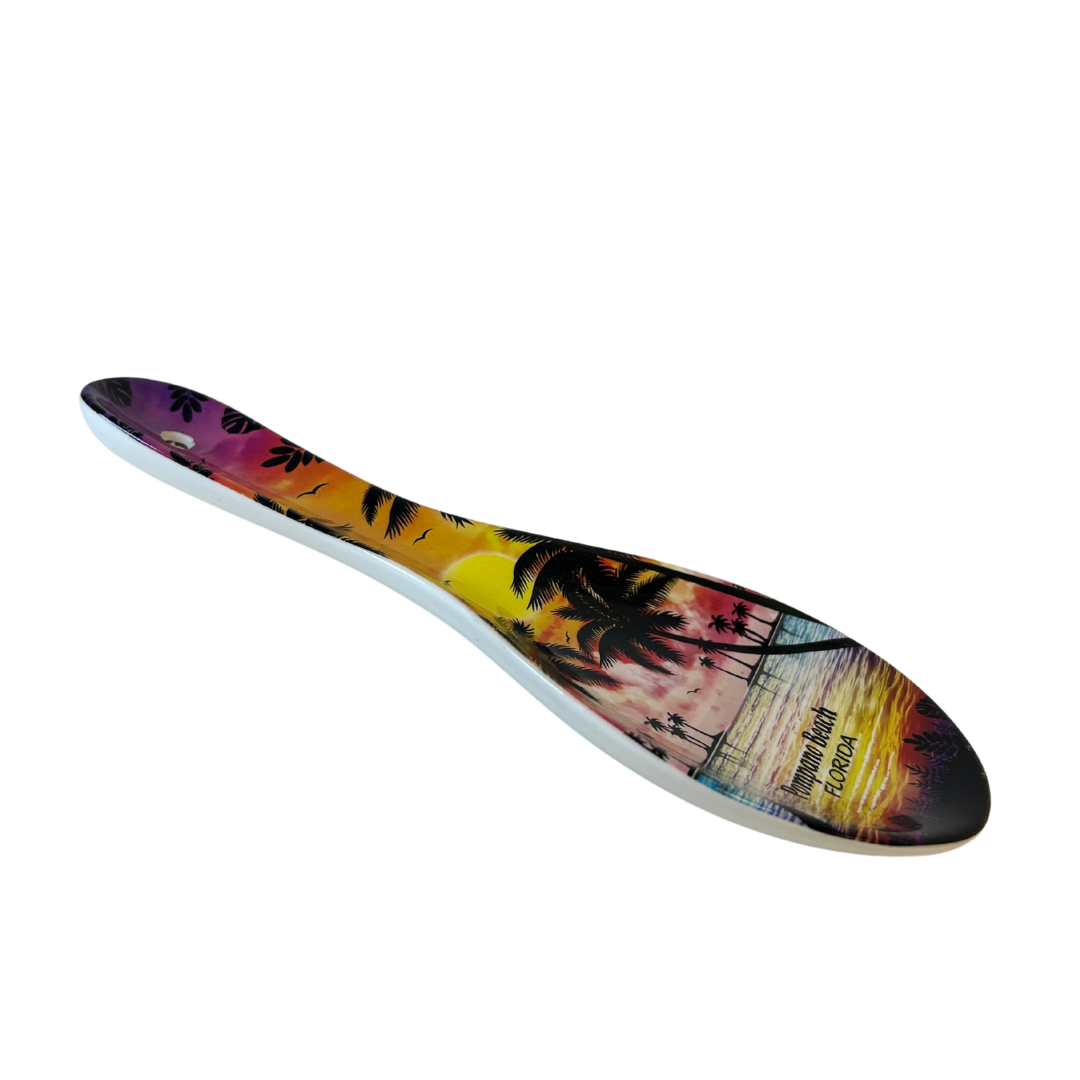 Pompano Beach, Fl. Palm Sunset 8*5" Ceramic SpoonRest