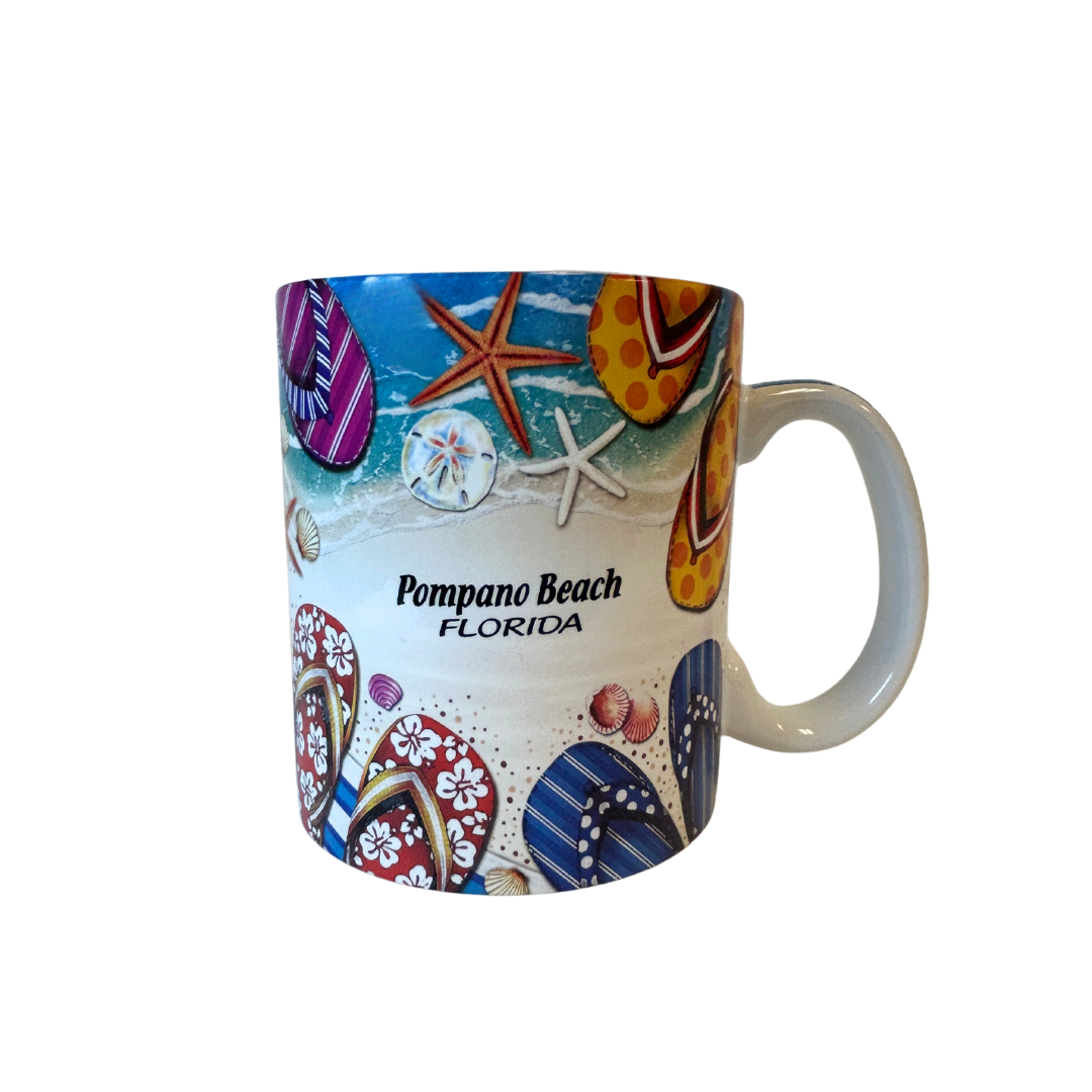 Pompano Beach Fl, Sandal Design 18oz Mug.