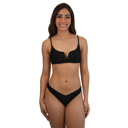 Set of V-Bottom and V Top Bralette Color Black - Style 962-2530|962-1501