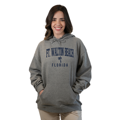 Ft. Walton Beach Pullover Hoodie Women with a City Name Blue design Style 252