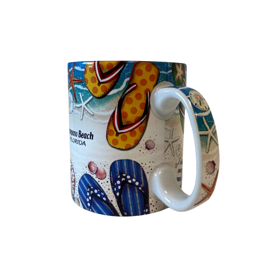 Pompano Beach Fl, Sandal Design 18oz Mug.