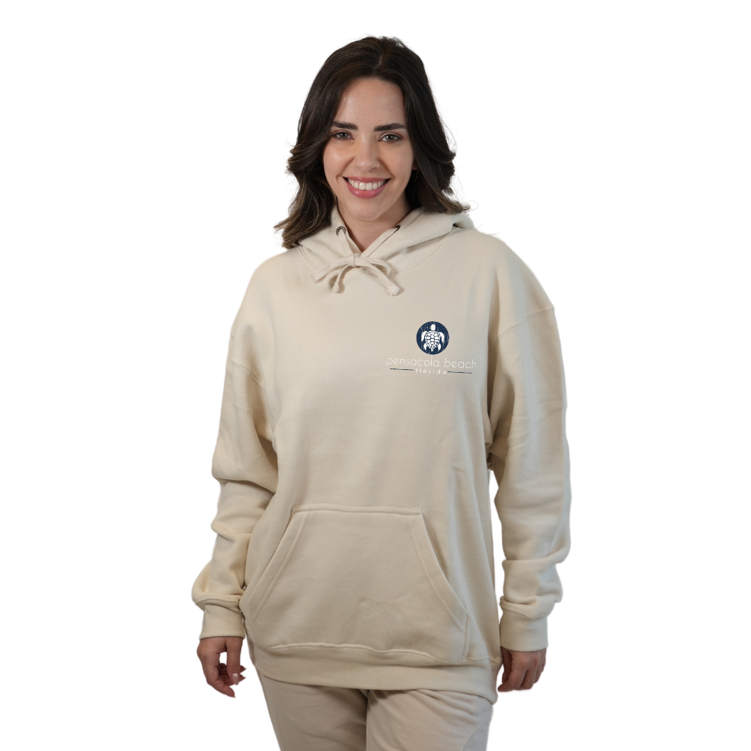 Pensacola Beach with front SeaTurtle's pocket design and back big SeaTurtle's Design Pullover Hoodie Women Style 252