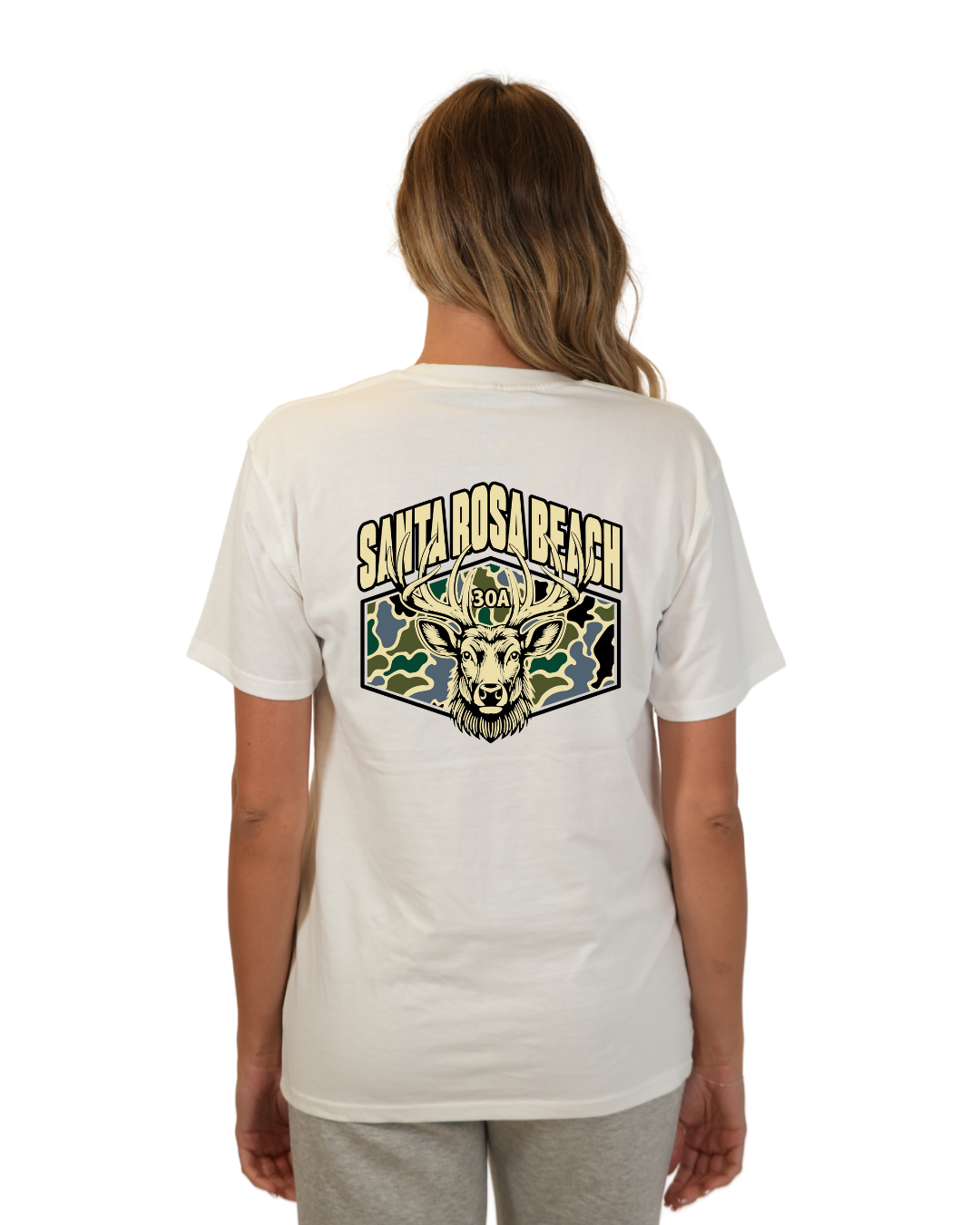 Santa Rosa Beach Deer  Women T-Shirt – Camouflage Edition