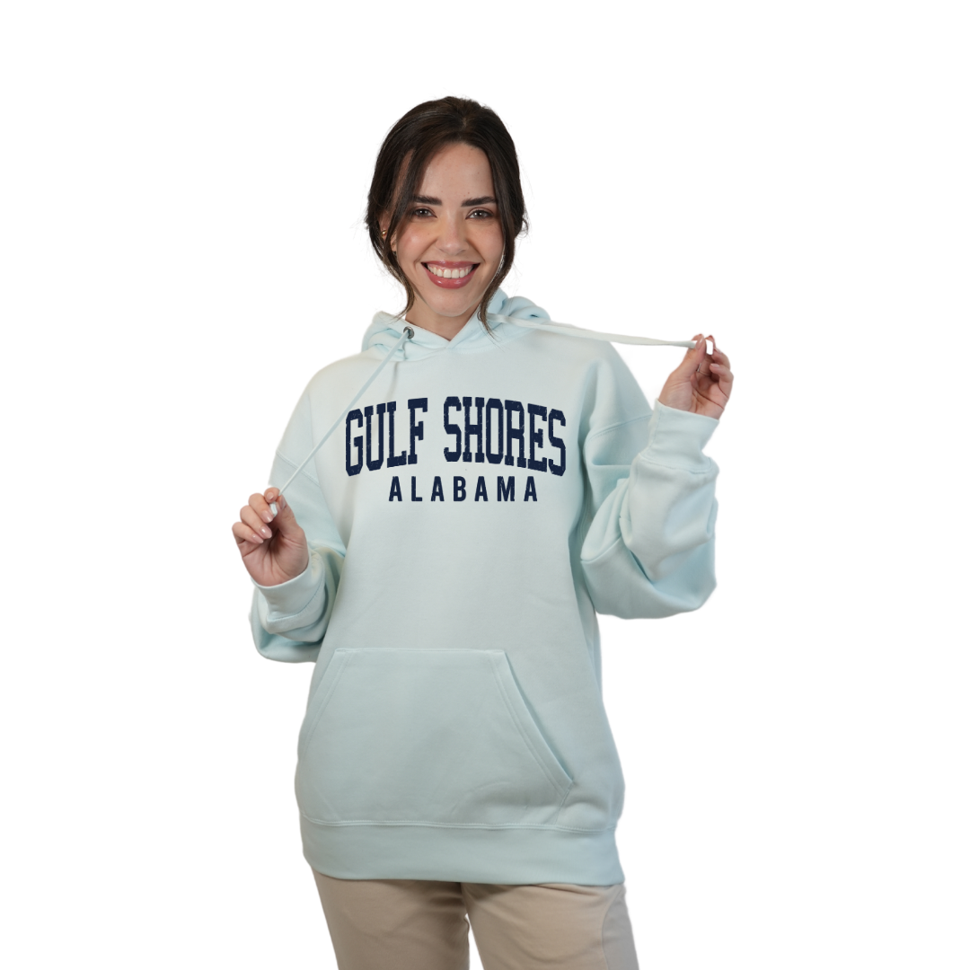 Gulf Shores Alabama Pullover Hoodie Women with Big Front Letters City Name Design Style 252