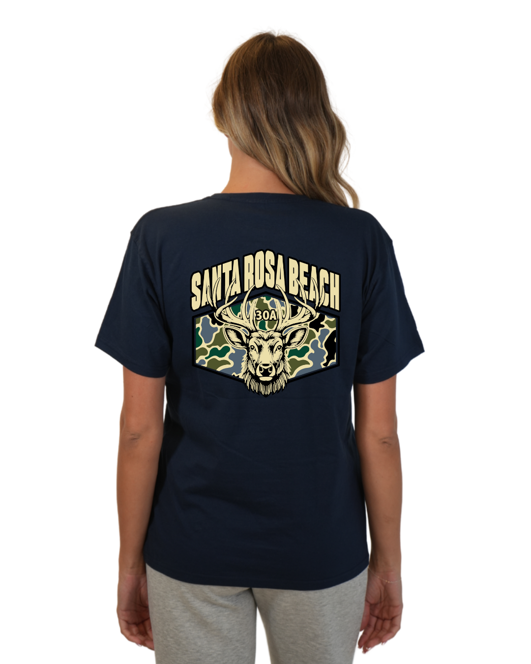 Santa Rosa Beach Deer  Women T-Shirt – Camouflage Edition