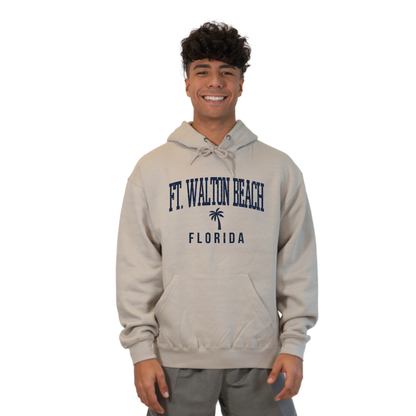 Ft. Walton Beach Pullover Hoodie Men with a City Name Blue design Style 252