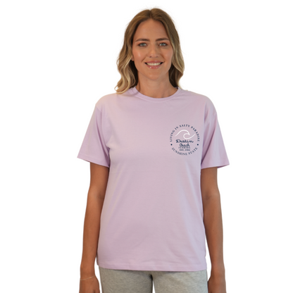 Destin Florida Combed Cotton Women T-Shirt with a Front Pocket Design and back "Living in Salty Paradise" Design Style CC1000