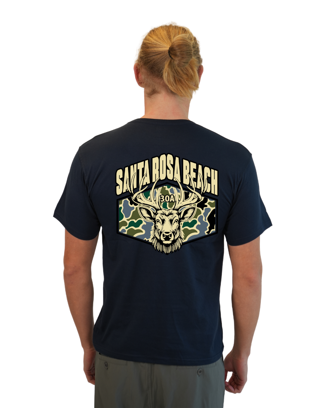 Santa Rosa Beach  Deer  Men T-Shirt – Camouflage Edition