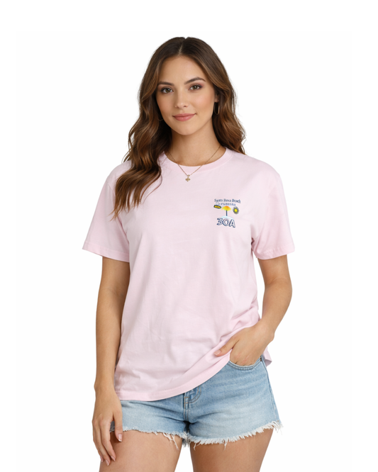 Santa Rosa Beach, FL Map Design Women’s T-Shirt T-SHIRT alvinsisland.com S Ice pink