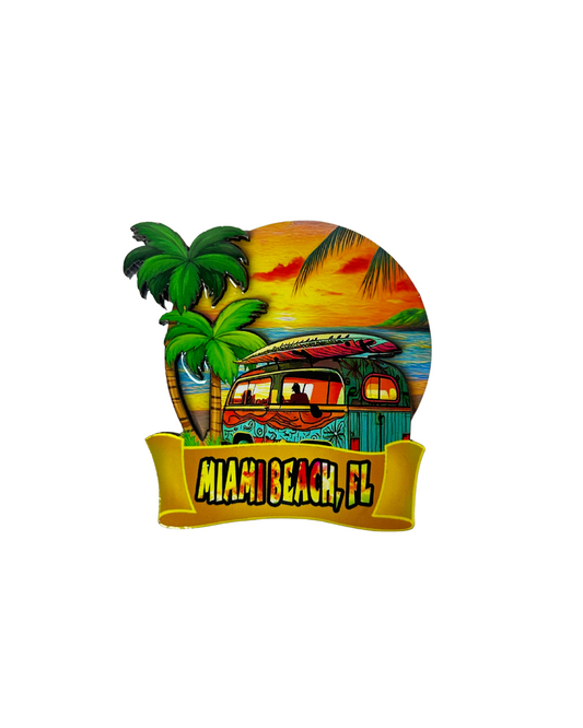 Miami Beach Fl Palm Tree Design Magnet souvenirs alvinsisland.com