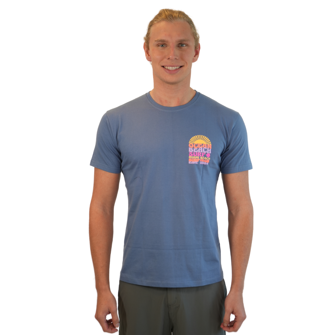 Miami Ocean Beach Combed/Cotton Unisex Blue Jean  T-Shirt Style Cc1000