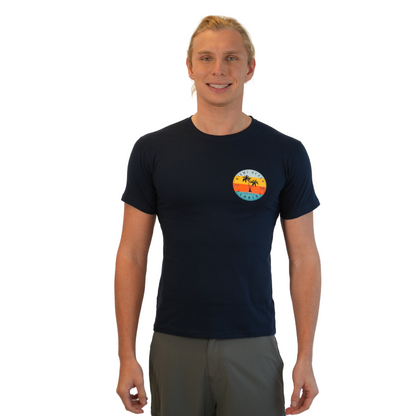 Miami Saty Salty Circle Combed/Cotton Unisex Navy T-Shirt Style Cc1000