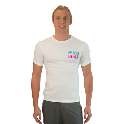 Miami Vice Combed/Cotton Unisex White T-Shirt Style Cc1000