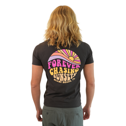 Miami Forever Combed/Cotton Unisex Charcoal T-Shirt Style Cc1000