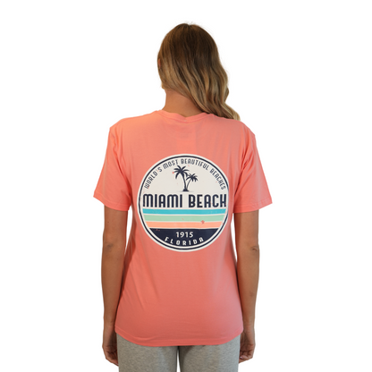 Miami World's Most Combed/Cotton Women Peach T-Shirt Style Cc1000