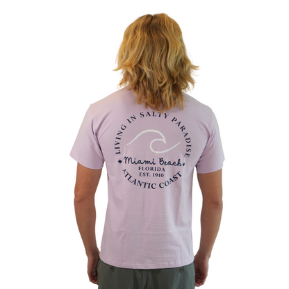 Miami Living In Salty Combed/Cotton Unisex Purple Ice T-Shirt Style Cc1000