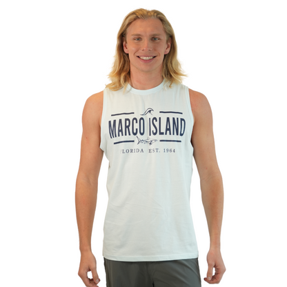 Marco Island Wave/Shark Combo/ Cotton Pool Day Muscle Tee Style Cc400