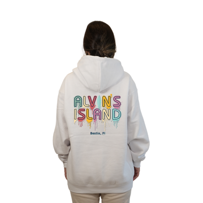 Destin Florida Pullover Hoodie Women with Alvin's Island Drip Panting front and back Design Style 252