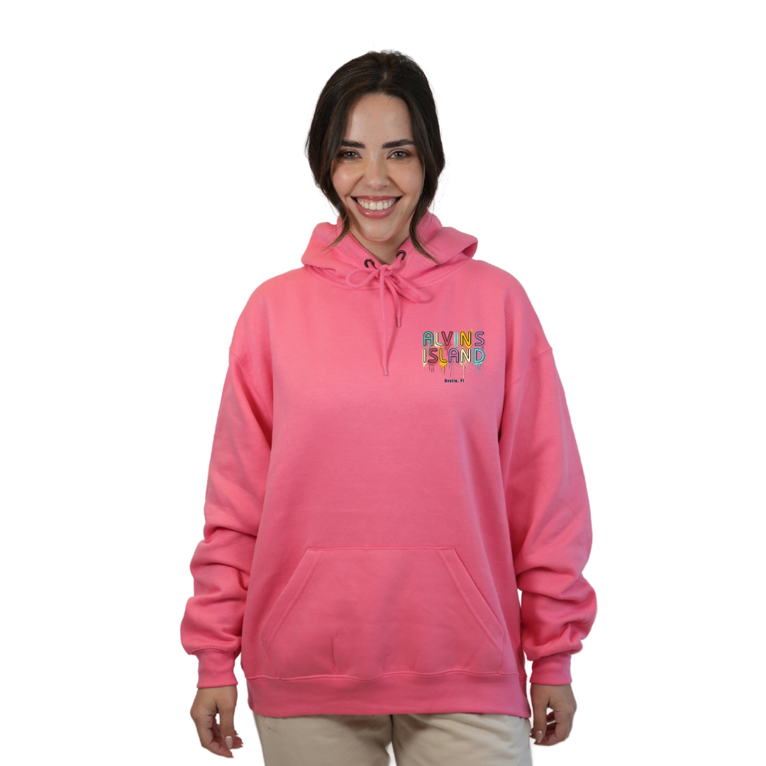 Destin Florida Pullover Hoodie Women with Alvin's Island Drip Panting front and back Design Style 252