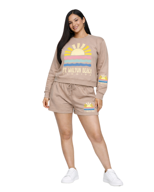 Ft. Walton Beach Sun / Stripes Short Set (Two Piece) Clothing alvinsisland.com