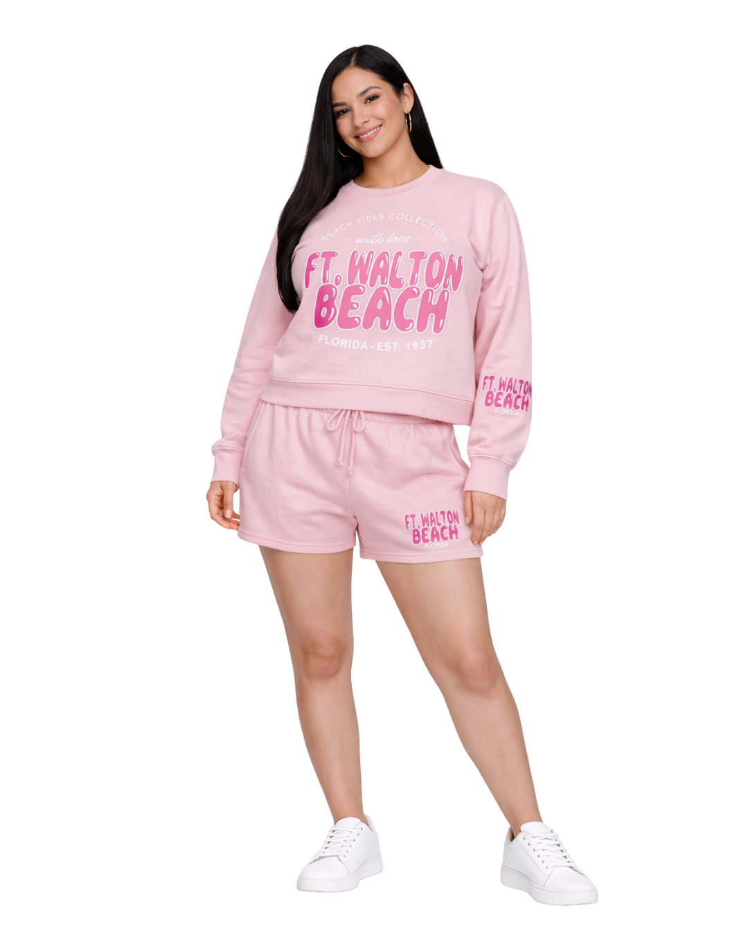 Ft. Walton Beach, City Name Short Set (Two Piece) Clothing alvinsisland.com Lt.Pink S