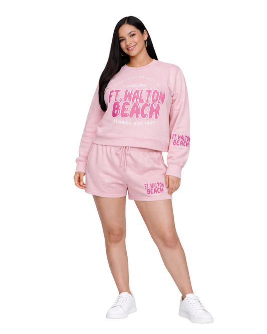 Ft. Walton Beach, City Name Short Set (Two Piece) Clothing alvinsisland.com Lt.Pink S