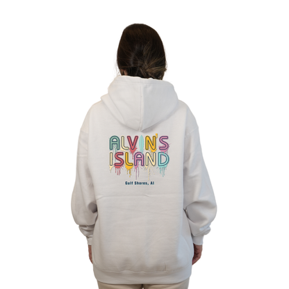 Gulf Shores Pullover Hoodie Women with a Alvin's island  Drip  Painting Design Style 252